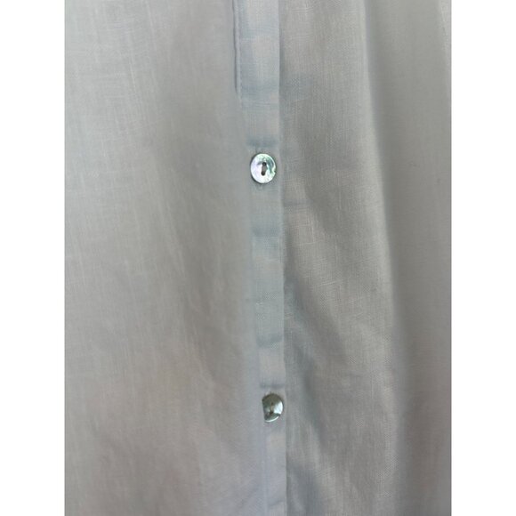 Artisan NY Linen Button Down White Shirt Short Sleeve Womens M - Picture 8 of 11